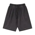 Short en coton gris foncé délavé de style vintage avec taille à cordon réglable - S / Bas / Dégradé Noir