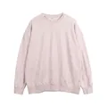 Sweat à col rond oversize 400g avec texture froissée et lavage acide en rose pâle - Abricot