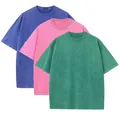 3-Pack of vintage acid-washed heavyweight cotton T-shirts in blue, pink, and green - S / Tops / 3-Pack / Blue/Pink/Green
