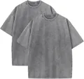 Premium 230g heavyweight grey acid-washed distressed cotton short-sleeve T-shirt - S / Tops / 3-Pack / Medium Grey