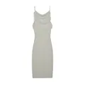 Elegant white cowl neck backless spaghetti strap midi dress for summer party fashion - S / Dresses / White