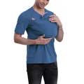 Premium blue kangaroo dad baby carrier t-shirt with comfortable pouch for newborn baby - 3XL / Tops / Blue Gray