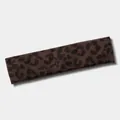Seamless leopard print yoga headband with high elasticity for sports and running - One Size / Coffee
