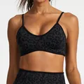 Seamless leopard print sports bra and high-waist leggings yoga set for women gym wear - XS / Tops / Black Leopard