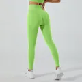 Leggings da yoga verde lime a vita alta con effetto push-up e senza cucitura frontale - Taglia M / Pantaloni e gonne / Verde