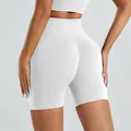 Professional white high-waisted scrunch butt seamless yoga shorts for women fitness - S / Bottoms / White