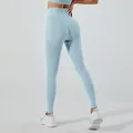 Leggings da yoga senza cuciture azzurro chiaro a vita alta con effetto push-up gym - Blu grigiastro