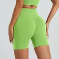 Short de yoga sans couture à taille haute effet push-up en vert citron éclatant - Vert