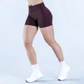 Short de yoga sans couture à taille haute pour femmes en couleur café brun foncé - Expresso