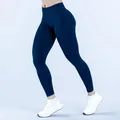 Leggings de yoga de cintura alta azul marino con tejido transpirable de secado rápido fitness - XS / Top Y Pantalón / Conjunto de Pantalones / Azul Tinta