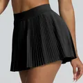 Premium black pleated athletic tennis skirt designed for outdoor fitness and yoga - S / Bottoms / Black