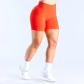 Vibrant orange high-waist seamless peach lift yoga shorts for fitness and gym workout - XS / Bottoms / Chili Red