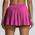 Jupe de tennis plissée rose taille haute pour femme fitness et entraînement yoga - Magenta