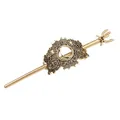 Vintage bronze-colored alloy hair stick featuring intricate sun, moon, and cloud details. - Gold