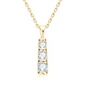 Elegante goudvergulde sterling zilveren ketting met moissanite hanger met drie stenen - 0.6 Karaat / Goud