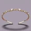 Elegant gold crystal headband decorated with pear-shaped rhinestones for daily commute - Rose Gold Pear Flower Cluster Style (TS-J3407G)