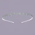 Elegant silver rhinestone headband with a Korean minimalist design for daily wear - Wavy Hollow Style (TS-J3103S)