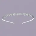 Elegant silver rhinestone headband with a Korean minimalist design for daily wear - Wavy Hollow Style (TS-J3103S)