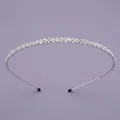 Elegant silver rhinestone headband featuring a minimalist double-row sparkling crystal design - Three Row Round Rhinestone Style (TS-J2245)