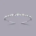 Elegante zilverkleurige haarband met heldere rechthoekige kristallen, Koreaanse stijl - Zilver Rechthoekig Vierkant Mix Stijl (TS-J2773S)