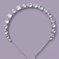 Luxe kristallen haarband met diverse vormen strass-steentjes op een zilveren band - Zilver Onregelmatige Mix Stijl (TS-J3325S)