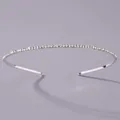Elegante zilveren haarband met minimalistische rij sprankelende strass-steentjes voor dagelijks. - Zilver Minimalistische Enkele Rij Stijl (TS-J2699S)