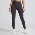 Donkergrijze kationische naadloze yoga legging met hoge taille en push-up effect - Tingrijs
