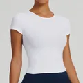 T-shirt sportiva da donna a maniche corte traspirante per yoga vestibilità slim bianco - Taglia L / Top / Bianco