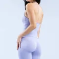 Lavender purple quick-dry yoga set with halter top and peach butt leggings for fitness - XS / Top And Bottom / Shorts Set / Light Purple