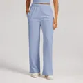 Women's light blue high-waist loose sports sweatpants with wide-leg straight fit - XS / Bottoms / Light Blue