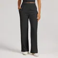 Premium black high-waisted wide-leg sports sweatpants for women casual variant view - XS / Bottoms / Black