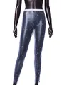 Leggings de rejilla con pedrería azul brillante para escenario y moda de club - Talla única / Parte Inferior Extra Larga / Púrpura