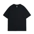 Premium heavyweight 300g combed cotton black short sleeve t-shirt in a relaxed fit - Black