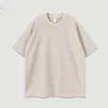 Premium βαμβακερό πλυμένο μπεζ t-shirt 270g σε oversized vintage γραμμή για άνδρες - S / Tops / Βερικοκί