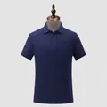 Κλασικό ανδρικό πόλο από πικέ βαμβάκι navy blue, αναπνεύσιμο ύφασμα 210g - S / Tops / Ναυτικό μπλε