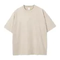 Oversized ανδρικό μπλουζάκι από βαρύ βαμβάκι 230g σε χρώμα άμμου με vintage πλύση - S / Tops / Βερικοκί