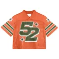 Maillot de football américain orange en maille respirante avec imprimé numéro 52 vert - S / Orange N°52 Imprimé Haut et Bas (Style Personnalisé 7)