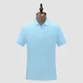 Classic short-sleeved sky blue men's polo shirt featuring breathable and cool pique fabric - Sky Blue