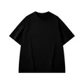 Κλασικό μονόχρωμο μαύρο oversized βαρύ βαμβακερό μπλουζάκι για εκτύπωση σχεδίου - S / Tops / Μαύρο