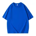 Professional heavyweight 260g pure cotton crew neck T-shirt for men in royal blue - Sapphire Blue