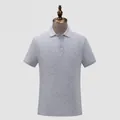 Premium men's short sleeve 210g pique cotton Polo shirt in classic heather grey color - Heather Grey