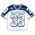 Customizable blue and white american football style jersey with cracked number 33 - S / Blue and White No.33 Printed Top And Bottom (Custom Style 3)