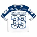 Customizable blue and white american football style jersey with cracked number 33 - S / Blue and White No.33 Printed Top And Bottom (Custom Style 3)