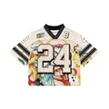 Custom men's basketball jersey with floral sublimation print and bold number 24. - S / No.24 Floral Printed Top And Bottom (Custom Style 2)