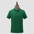 Men's wood green short sleeve polo shirt featuring breathable pique fabric texture - Army Green