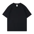 Camiseta infantil de algodón negro 180g de calidad, estilo americano clásico para verano. - 110 / Tops / Negro