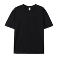 Camiseta clásica de hombre en algodón pesado 220g de manga corta negro cuello redondo - S / Tops / Negro Reactivo
