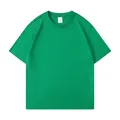 Premium 180g pure cotton children short sleeve T-shirt in vibrant grass green color - 110 / Tops / Oil Green