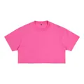 Leuchtend rosa bauchfreies T-Shirt aus reiner Baumwolle im minimalistischen Stil - M / Oberteile / Fuchsia