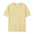 T-shirt à manches courtes en coton épais 220g pour homme en couleur jaune pâle crème - Chameau Clair